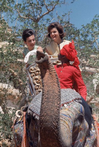 Lee & Jackie in India on a goodwill trip during JFK's presidency